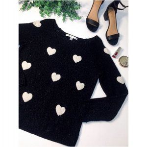 Lauren Conrad Black Knit Heart Sweater